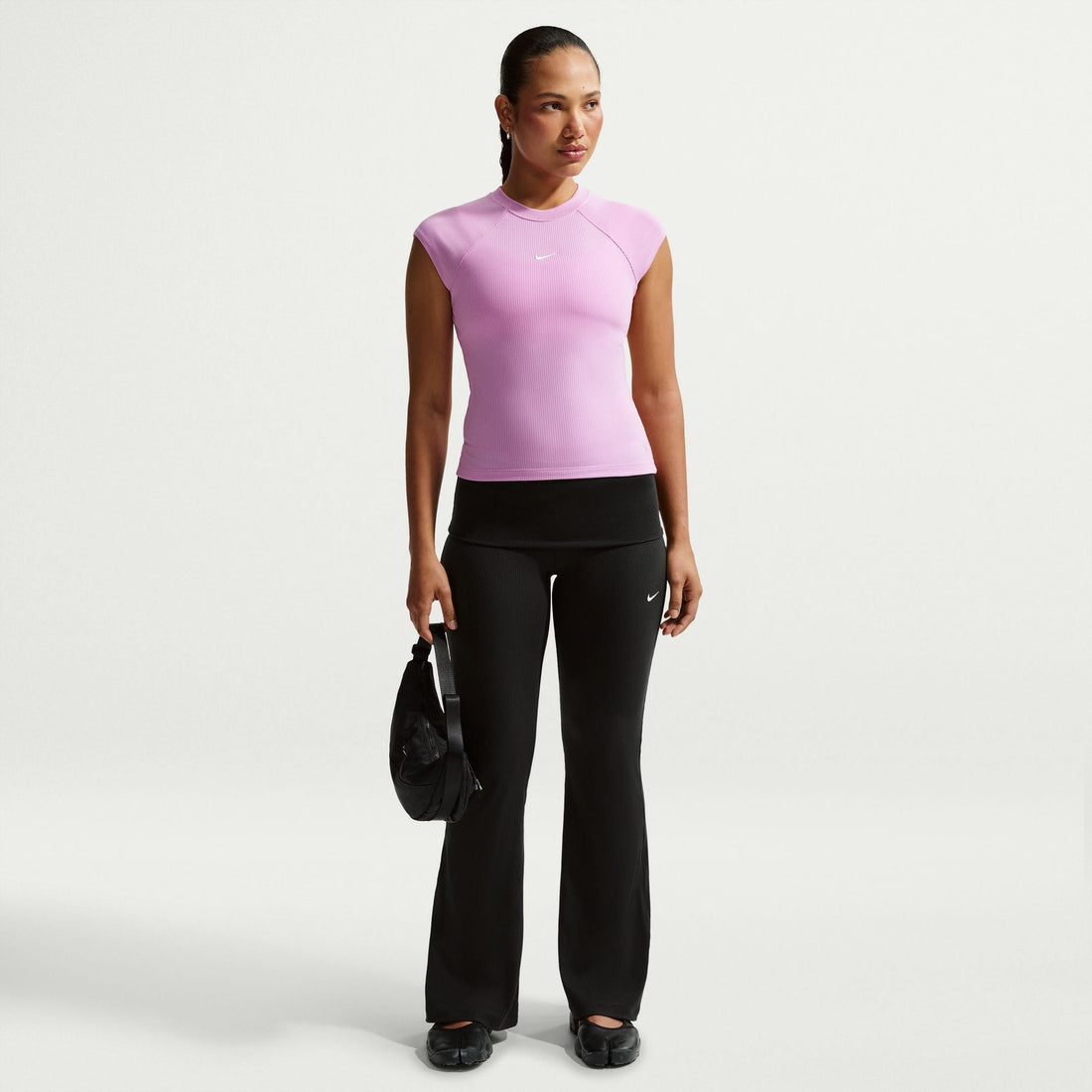 Nike Womens Chill Knit Tight Ribbed Pants - Black by Denim Exchange