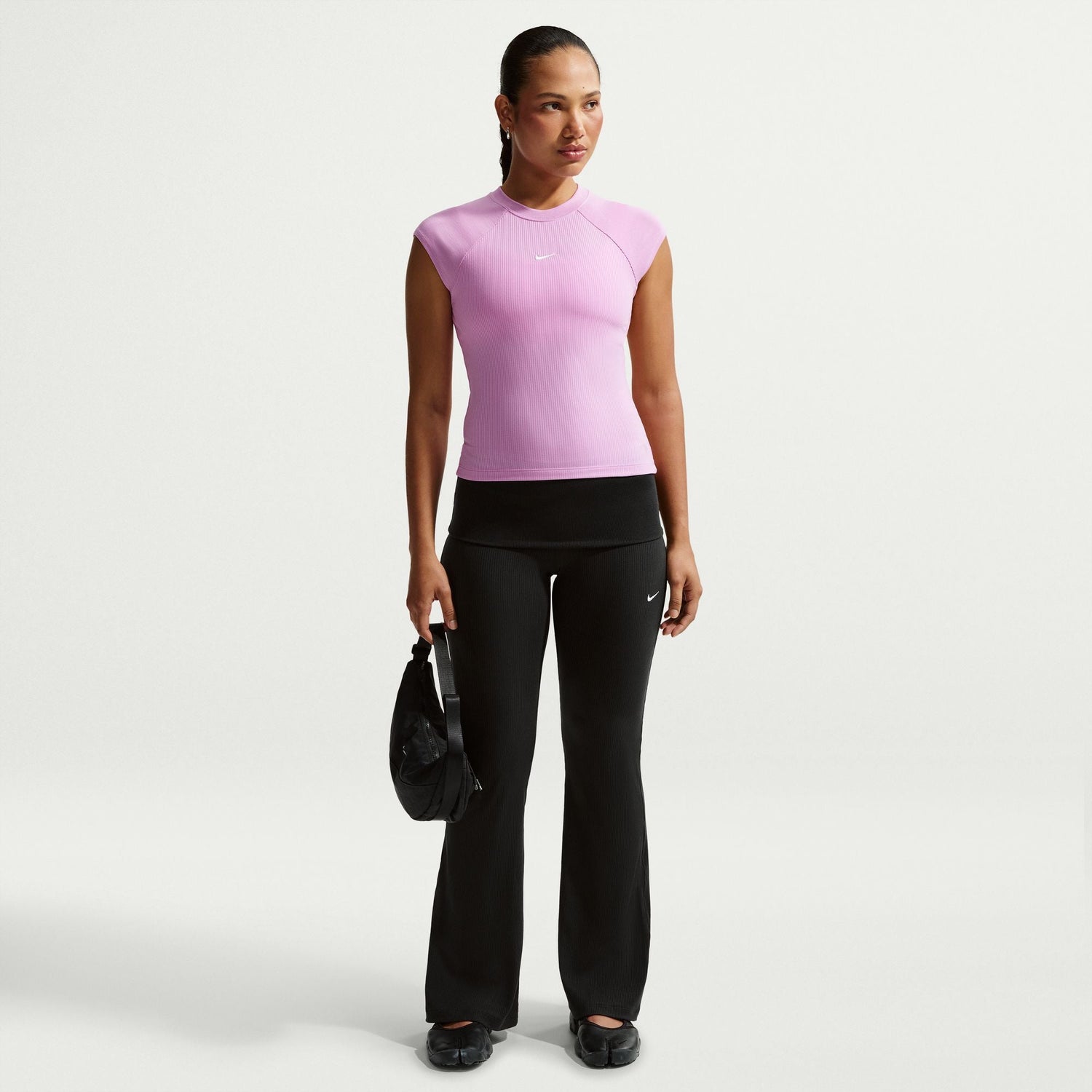 Nike Womens Chill Knit Tight Ribbed Pants - Black by Denim Exchange