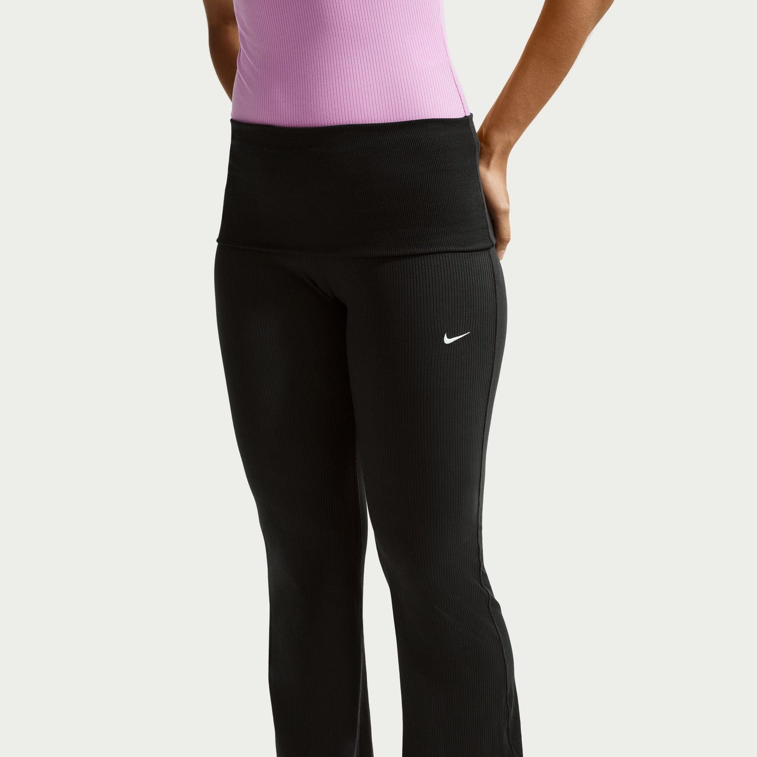 Nike Womens Chill Knit Tight Ribbed Pants - Black by Denim Exchange