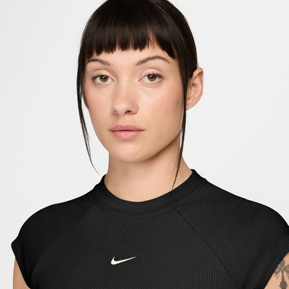 Nike Womens Sportswear Chill Knit Ribbed Top - Black by Denim Exchange