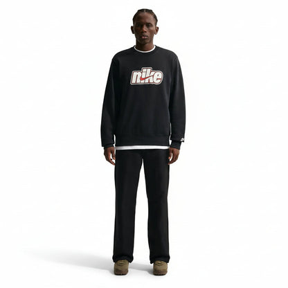 Nike Mens Sportswear Club French Terry Crewneck - Black/Sail by Denim Exchange