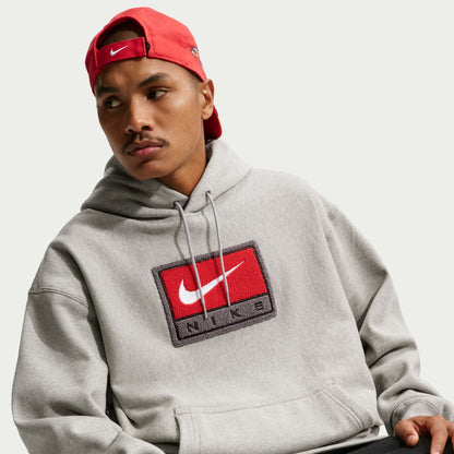 Nike Mens Solo Swoosh Hoodie - Grey/White by Denim Exchange