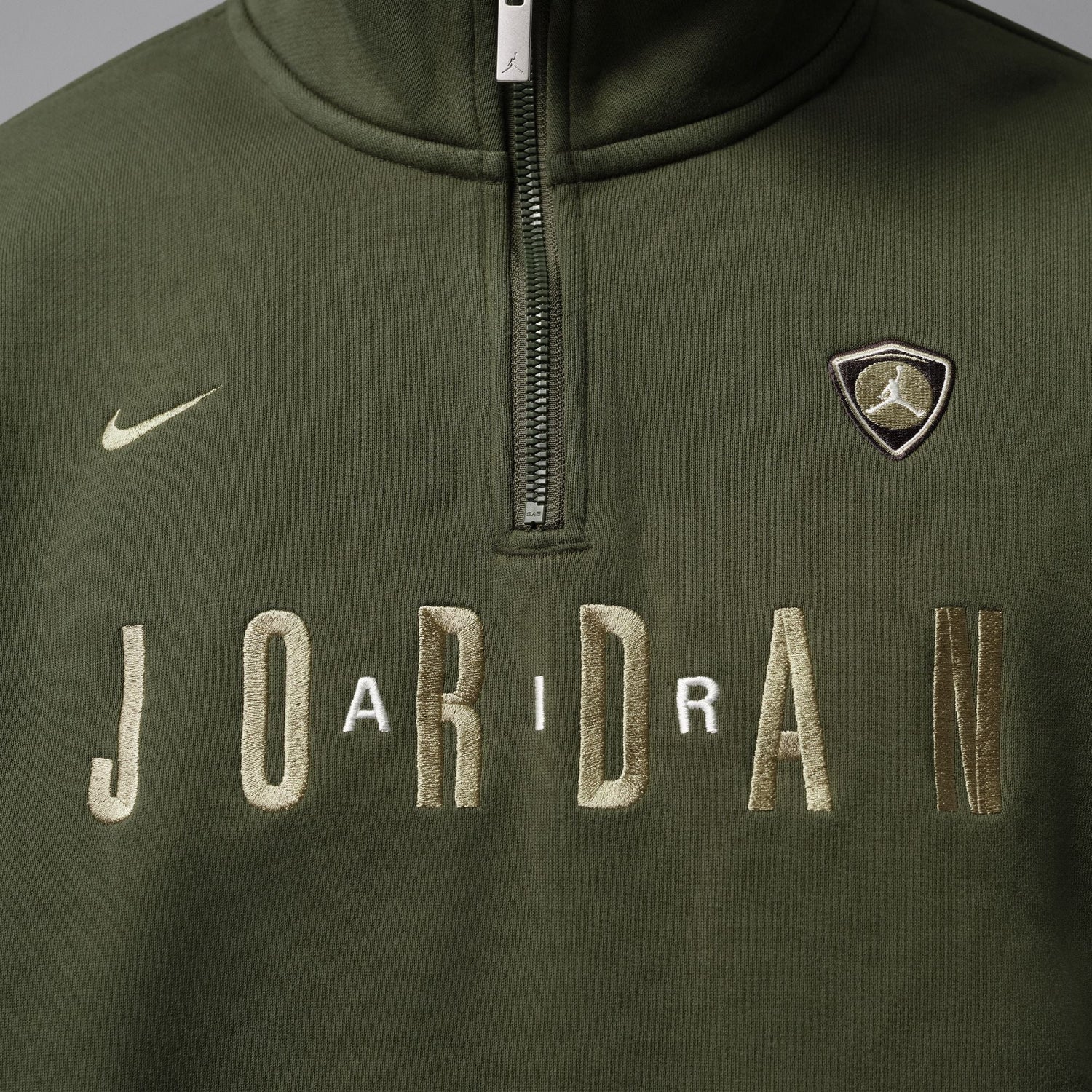 Air Jordan Mens Fleece 1/4 Zip - Cargo Khaki by Denim Exchange