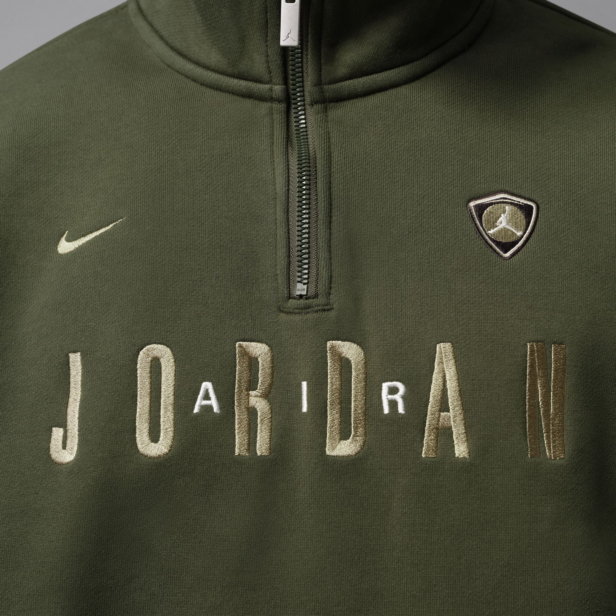 Air Jordan Mens Fleece 1/4 Zip - Cargo Khaki by Denim Exchange