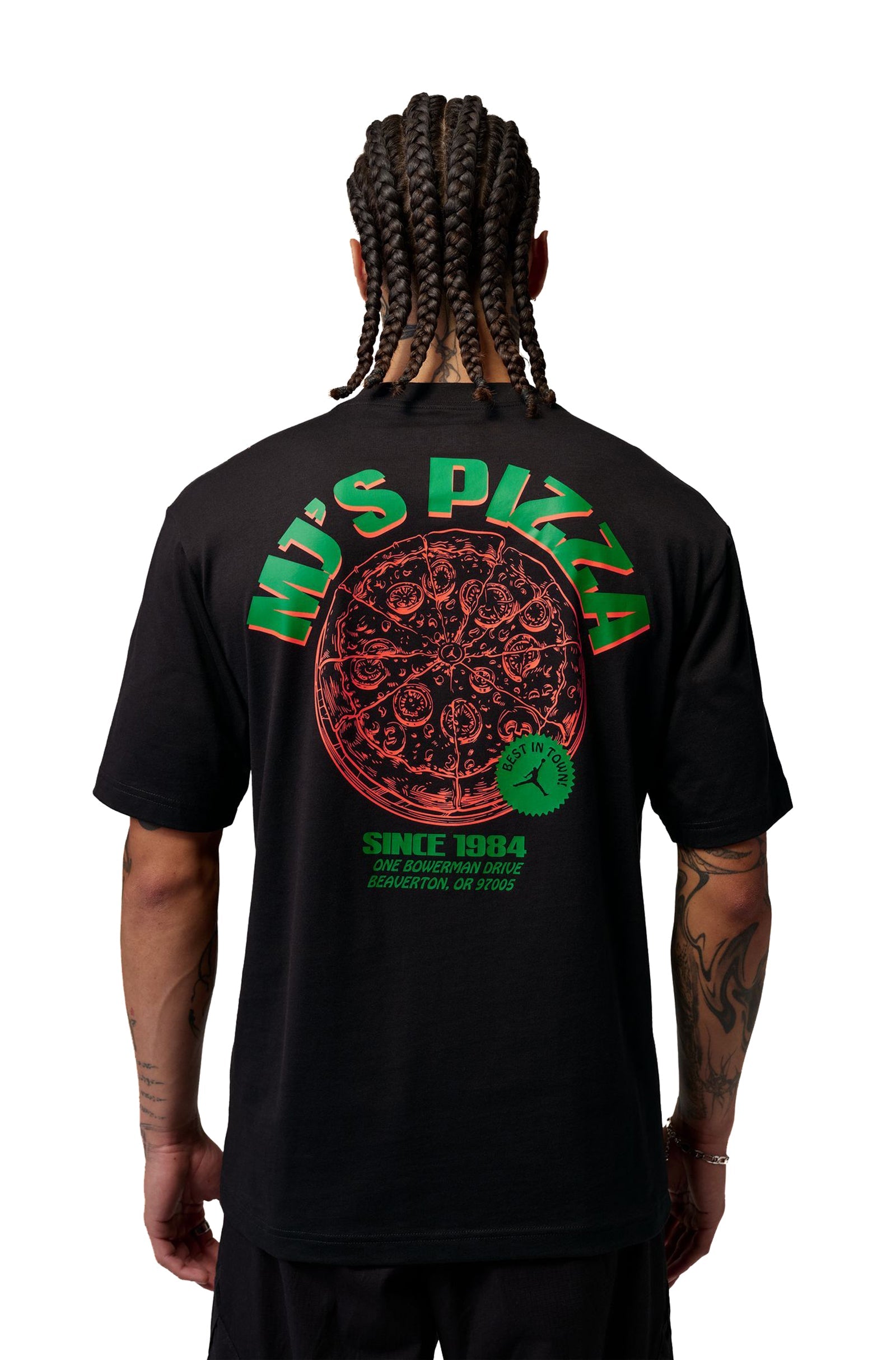 Air Jordan Mens Pizza Graphic Tee - Black by Denim Exchange