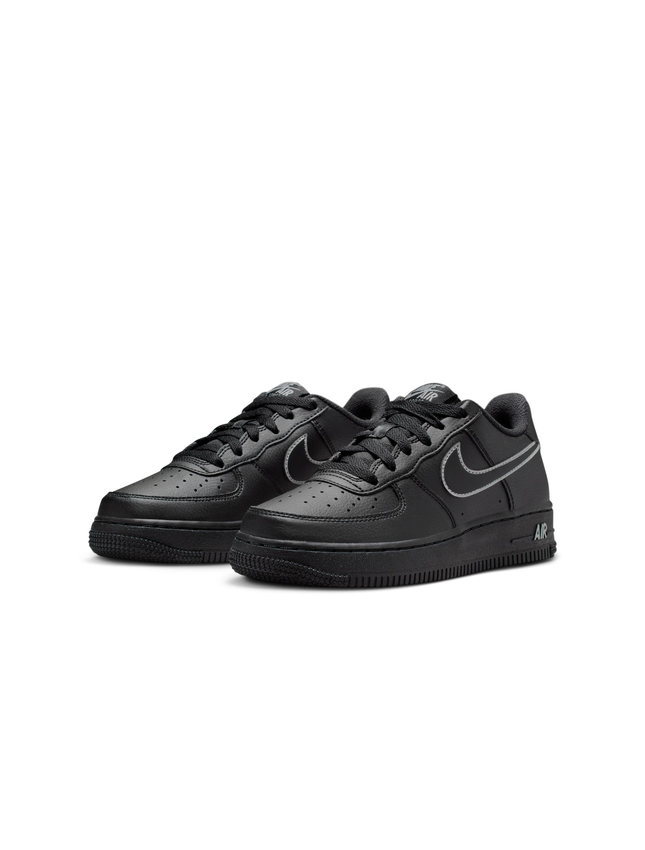 Nike Big Kids Air Force 1 - Black/Light Smoke Grey by Denim Exchange