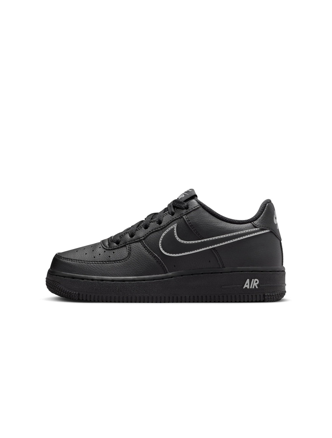 Nike Big Kids Air Force 1 - Black/Light Smoke Grey by Denim Exchange