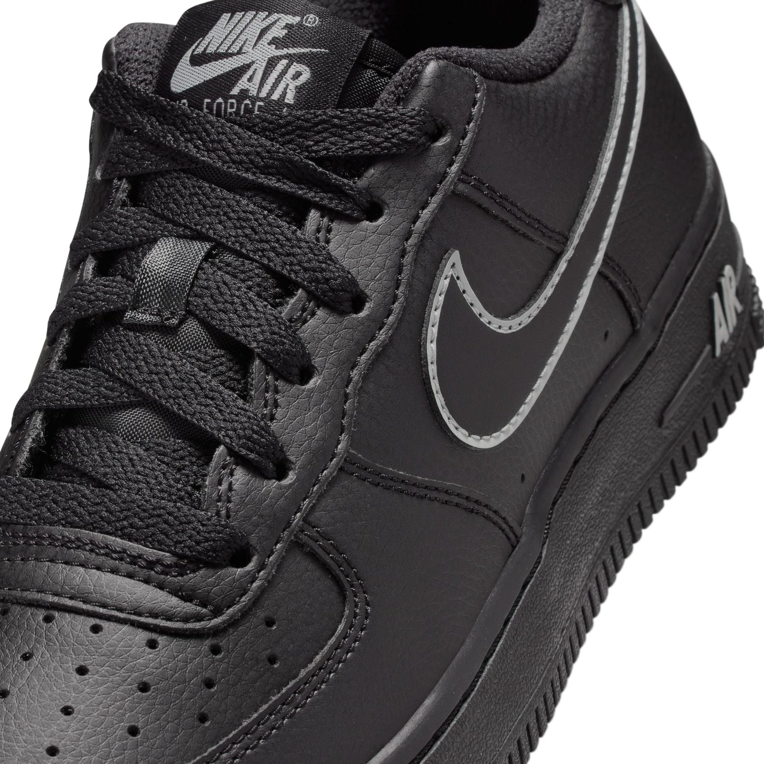 Nike Big Kids Air Force 1 - Black/Light Smoke Grey by Denim Exchange