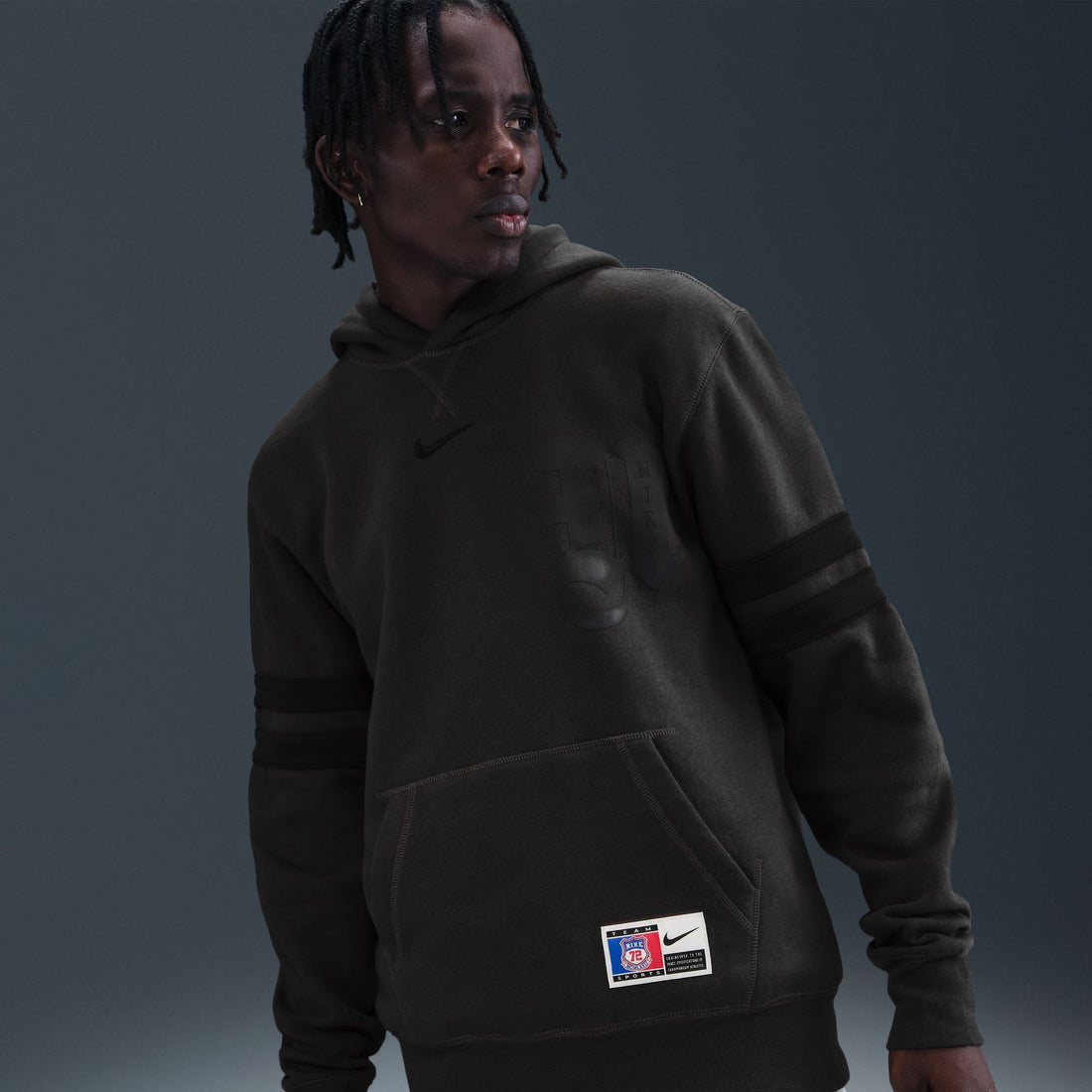 Nike Mens Nike Club Next Up Hoodie - Off Noir by Denim Exchange