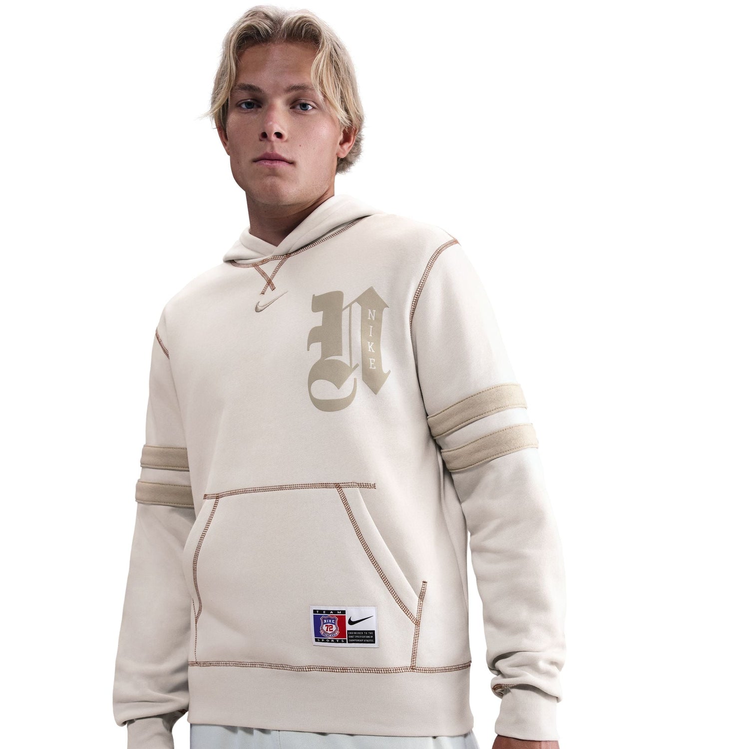 Nike Mens Nike Club Next Up Hoodie - Light Bone by Denim Exchange