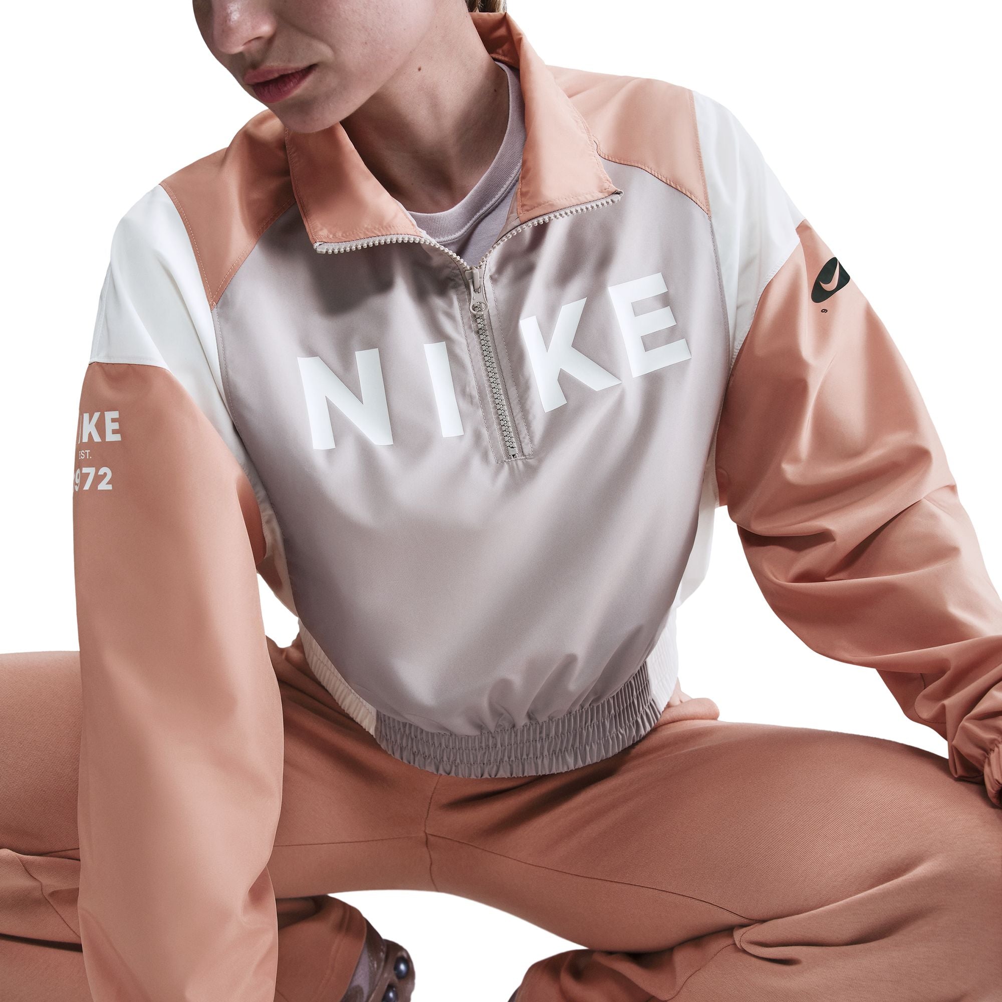 Nike Womens Sportswear Lightweight Zip Jacket - Rose Gold by Denim Exchange