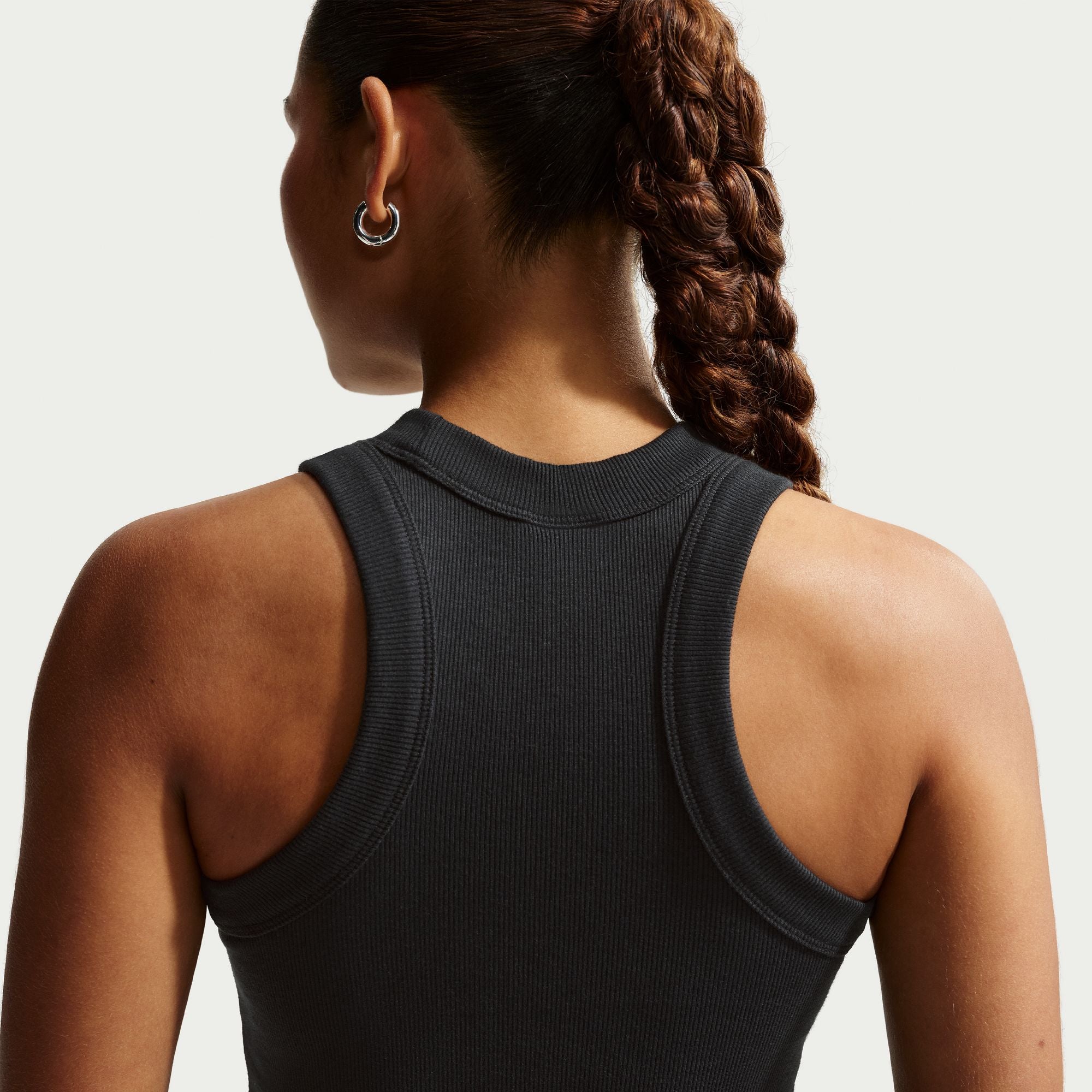 Nike Womens Chill Knit Tight Ribbed Tank Dress - Black by Denim Exchange