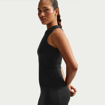 Nike Womens Chill Knit Tight Ribbed Tank Dress - Black by Denim Exchange