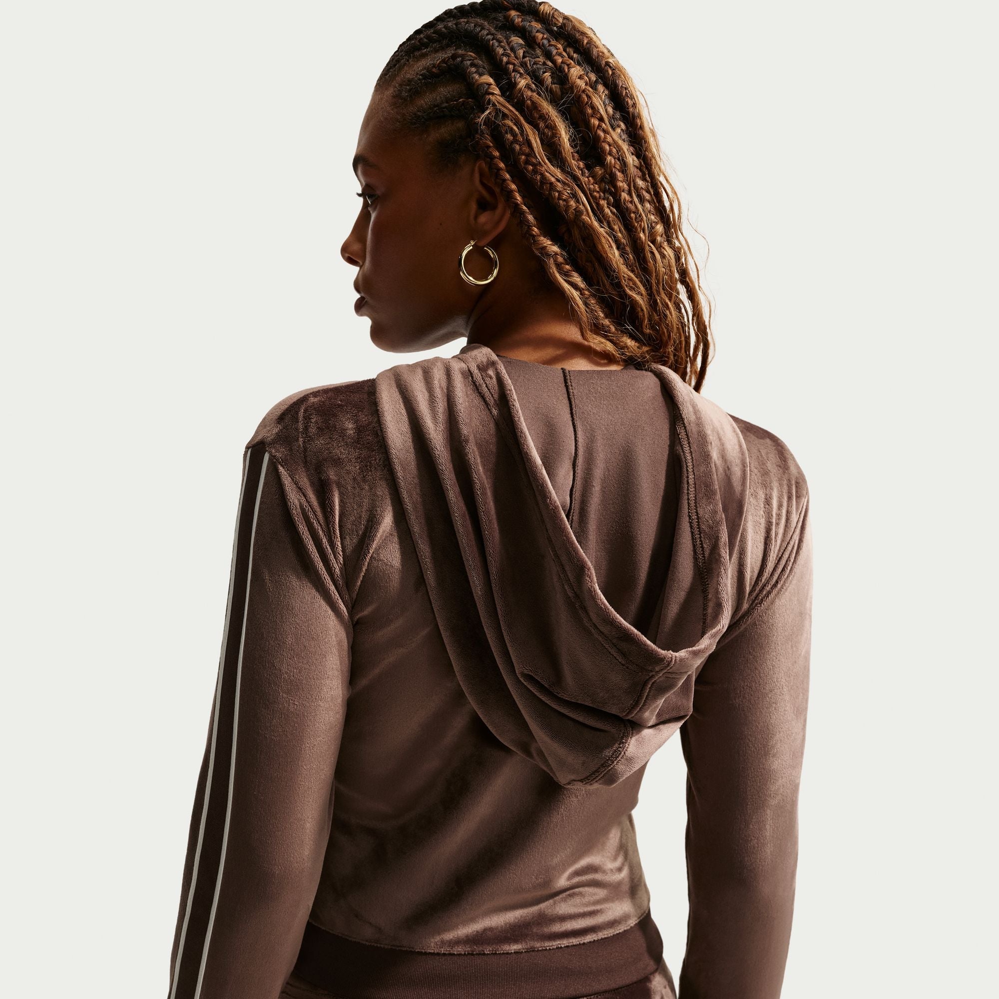 Nike Womens Full Zip Long Sleeve - Baraque Brown by Denim Exchange