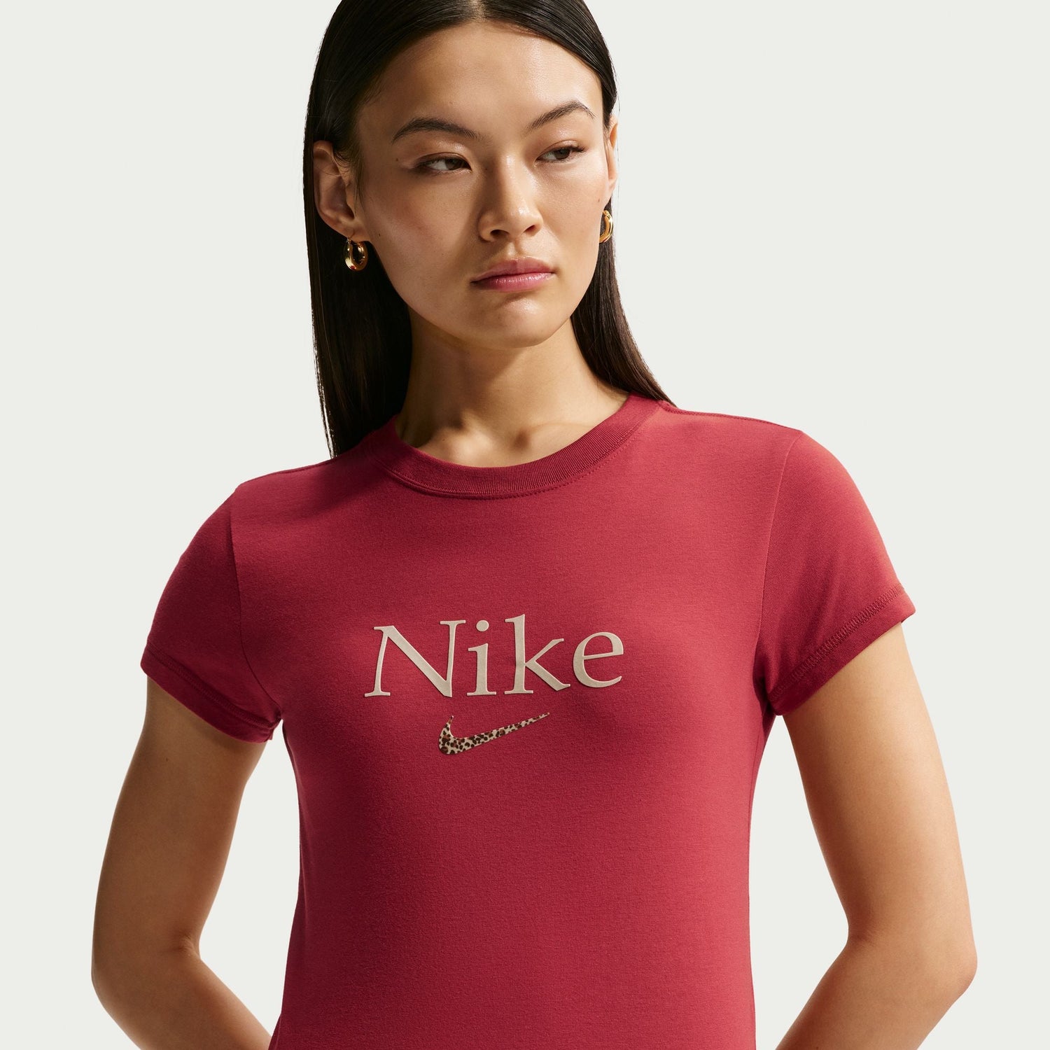Nike Womens Cropped Tee - Crimson by Denim Exchange