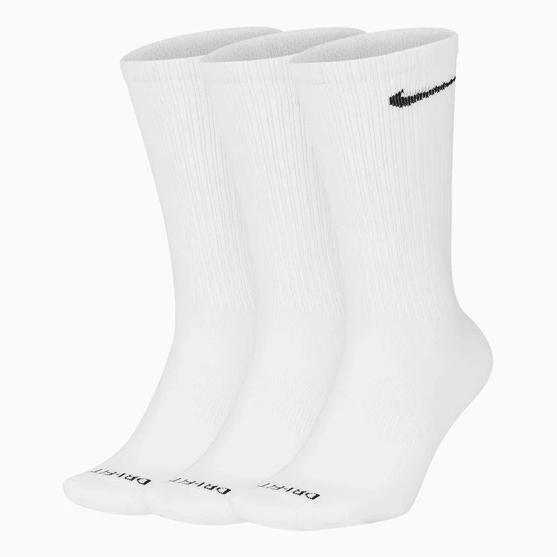 Nike 3-Pack Everyday Plus Lightweight Crew Socks - White by Denim Exchange