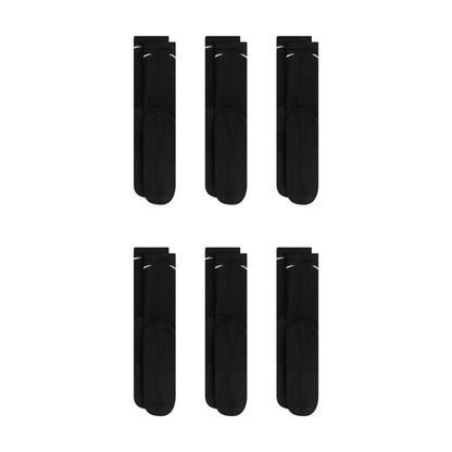 Nike Dri-Fit 6-Pack Cushioned Crew Socks - Black by Denim Exchange