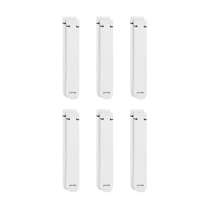 Nike Dri-Fit 6-Pack Cushioned Crew Socks - White by Denim Exchange