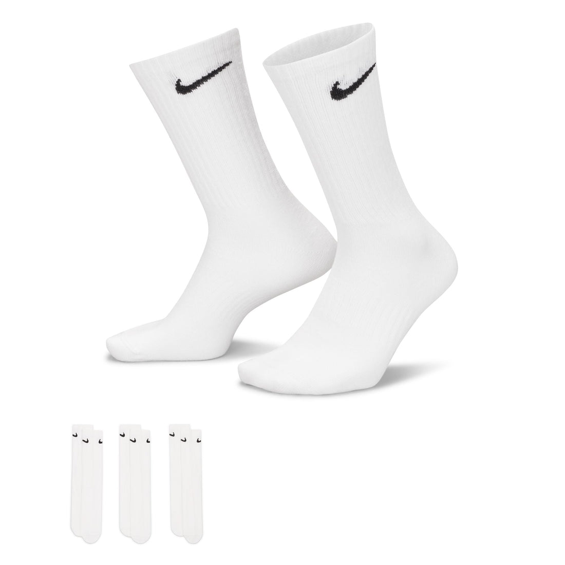 Nike Everyday Lightweight Crew Socks 3-Pack - White by Denim Exchange