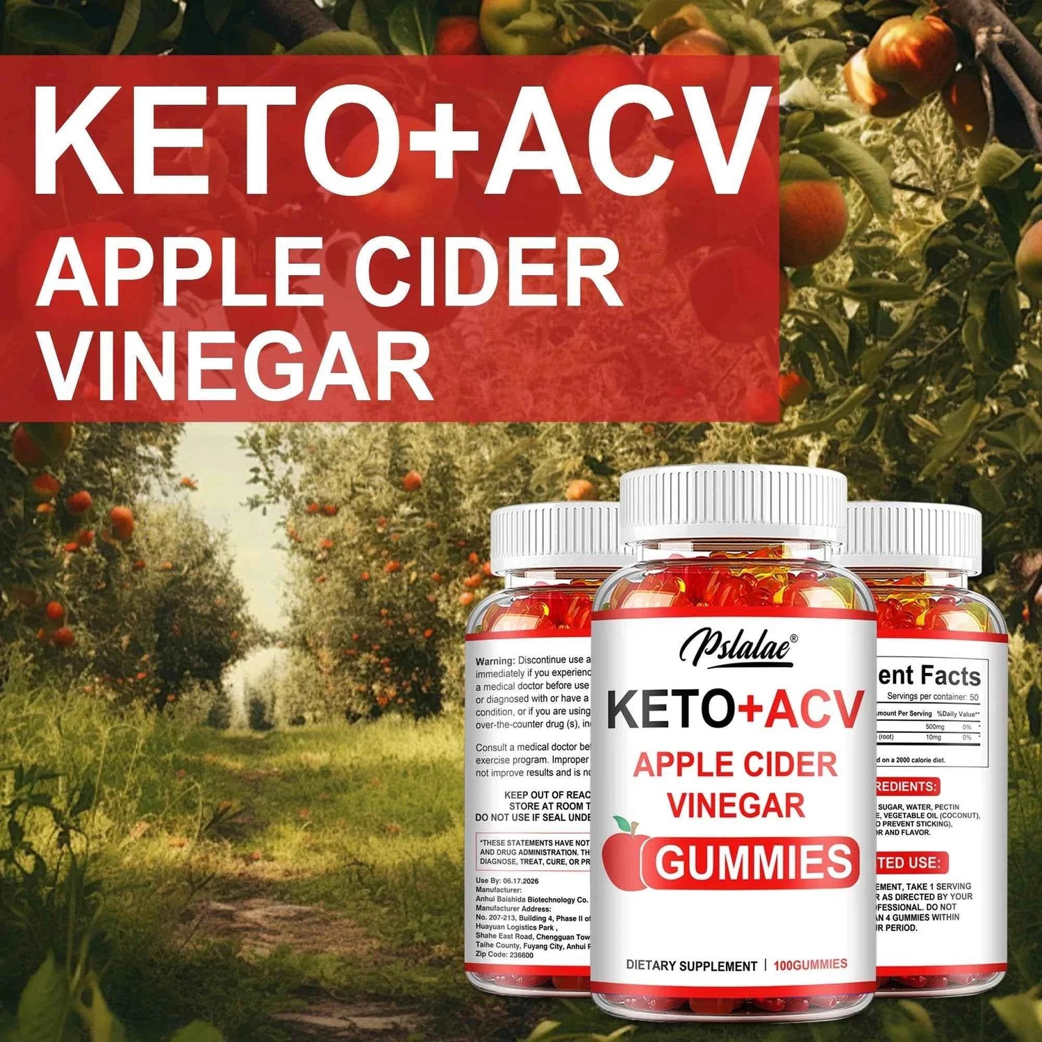 Keto + Acv Gummies - Healthy Weight Management, Accelerated Fat Burning, Whitening Skin - 100 Gummies