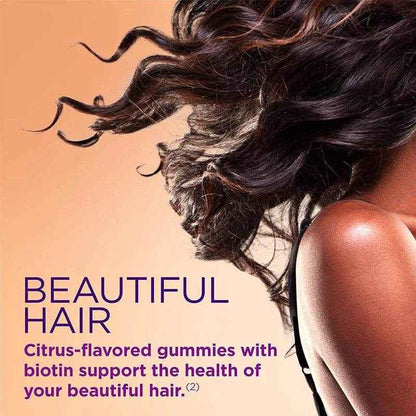 Hair, Skin &amp; Nails Vitamins - Contains Biotin, Collagen - Promotes Hair Growth, Nourishes Skin, Strengthens Nails - 60 Gummies