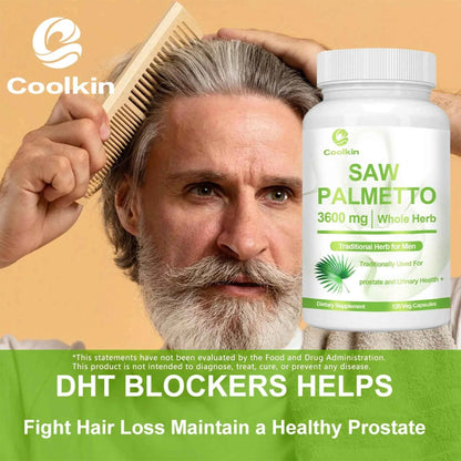 Saw Palmetto - Promotes Hair Growth and Urinary Support, Prostate Health, Prevents Hair Loss - 120 Capsules