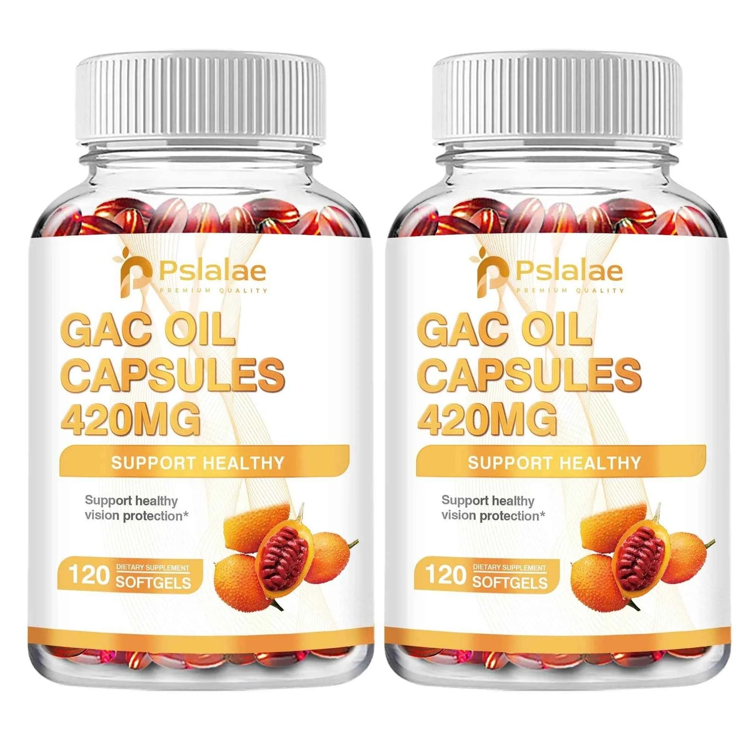 Gac Oil 420mg - Vision Protection, Gastrointestinal Support, Cholesterol Reduction - 120 Capsules