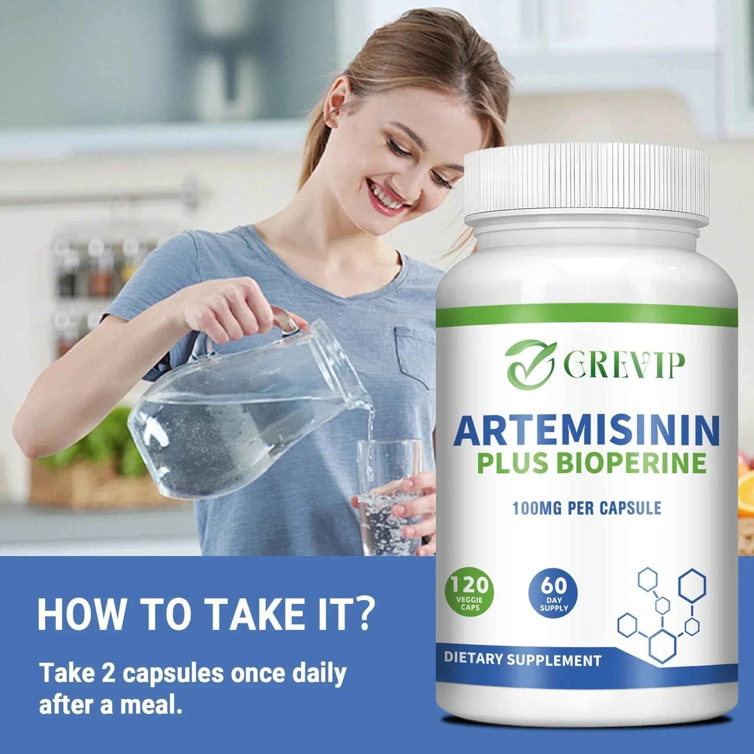 Artemisinin Supplement 100mg - Supports Digestion and Immunity, Improve Immune System, Supports Healthy Aging - 120 Capsules