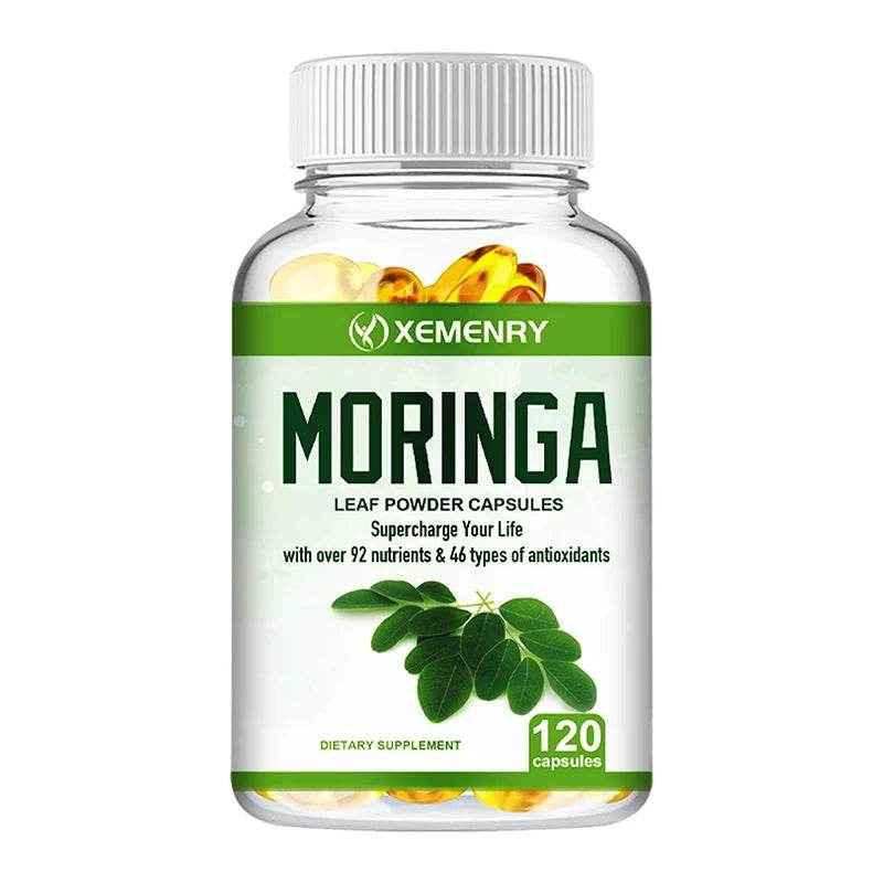 Moringa Supplement - Support Immune System, Energy, Metabolism, Antioxidant - 120 Capsules