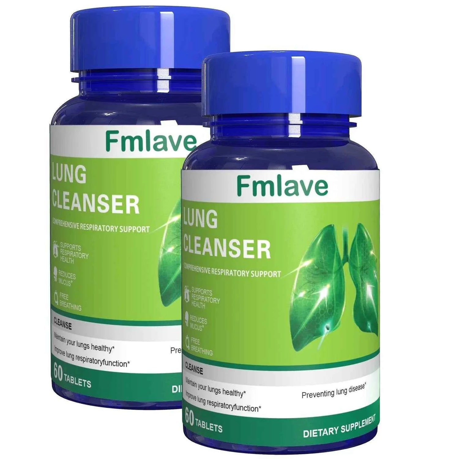 Lung Cleanser Health Supplement, Powerful Herbals Extract Formula For Lung Cleanse, Immune &amp; Mucus Support, 60 Tablets (36g)