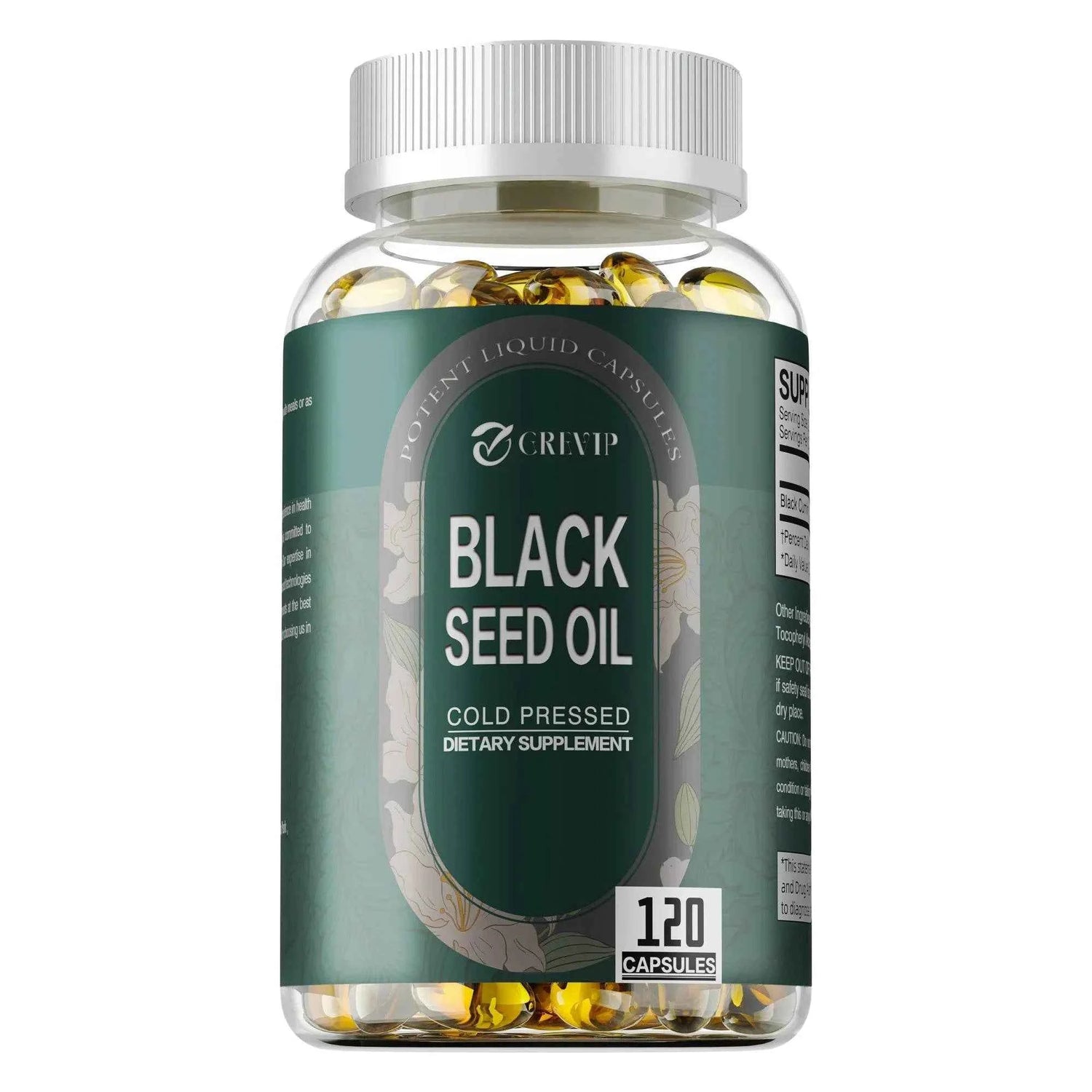 Black Seed Oil - Supports Skin, Digestion, Joints, Immune Health, Promotes Hair Growth - 120 Capsules