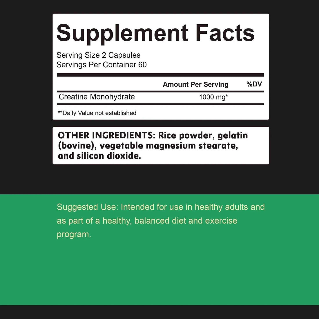 Micronized Creatine Capsules - for Muscle Endurance, Build Muscle &amp; Enhance Performance - 120 Capsules