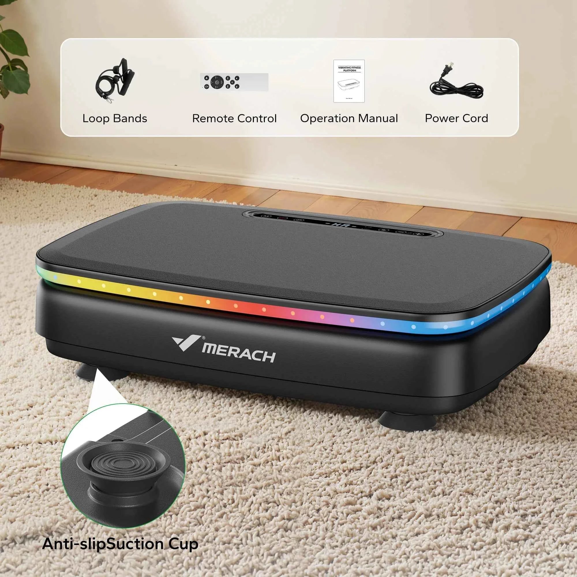 MERACH LED Vibration Plate Platform – Whole Body Workout &amp; Lymphatic Drainage Machine