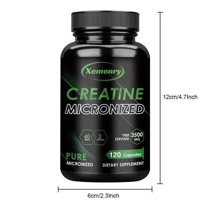 Creatine Monohydrate - Increase Strength, Build Muscle and Improve Performance, Explosive Power for Men - 120 Capsules