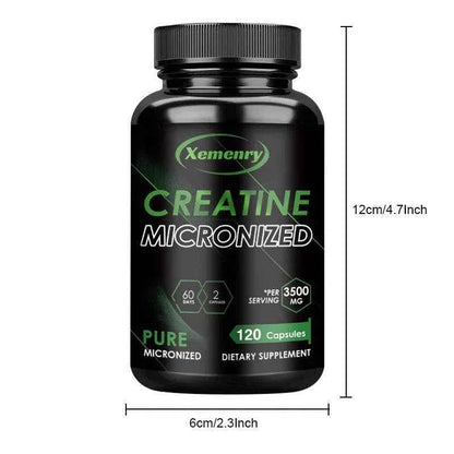 Creatine Monohydrate - Increase Strength, Build Muscle and Improve Performance, Explosive Power for Men - 120 Capsules