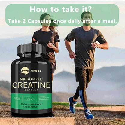 Micronized Creatine Capsules - for Muscle Endurance, Build Muscle &amp; Enhance Performance - 120 Capsules