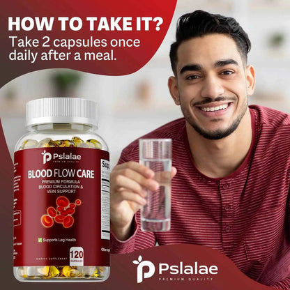 Blood Flow Care - Balance Blood Pressure, Support Heart, Cardiovascular Health, Promote Blood Circulation - 120 Capsules