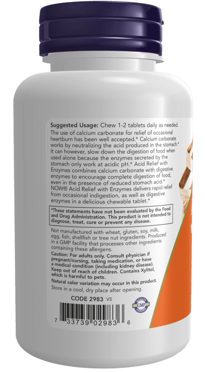 Acid Relief with Enzymes Chewables by Country Life Natural Foods