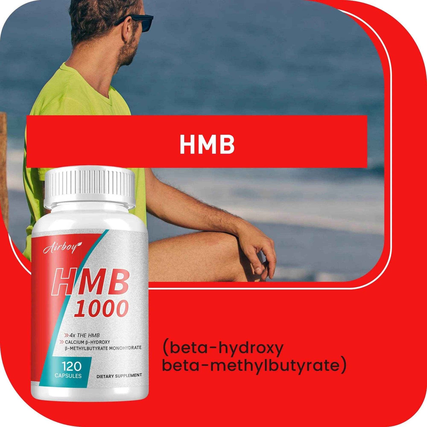 HMB Supplements - Improves Endurance, Builds Lean Muscle Mass and Promotes Muscle Recovery - 120 Capsules