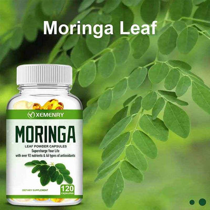 Moringa Supplement - Support Immune System, Energy, Metabolism, Antioxidant - 120 Capsules