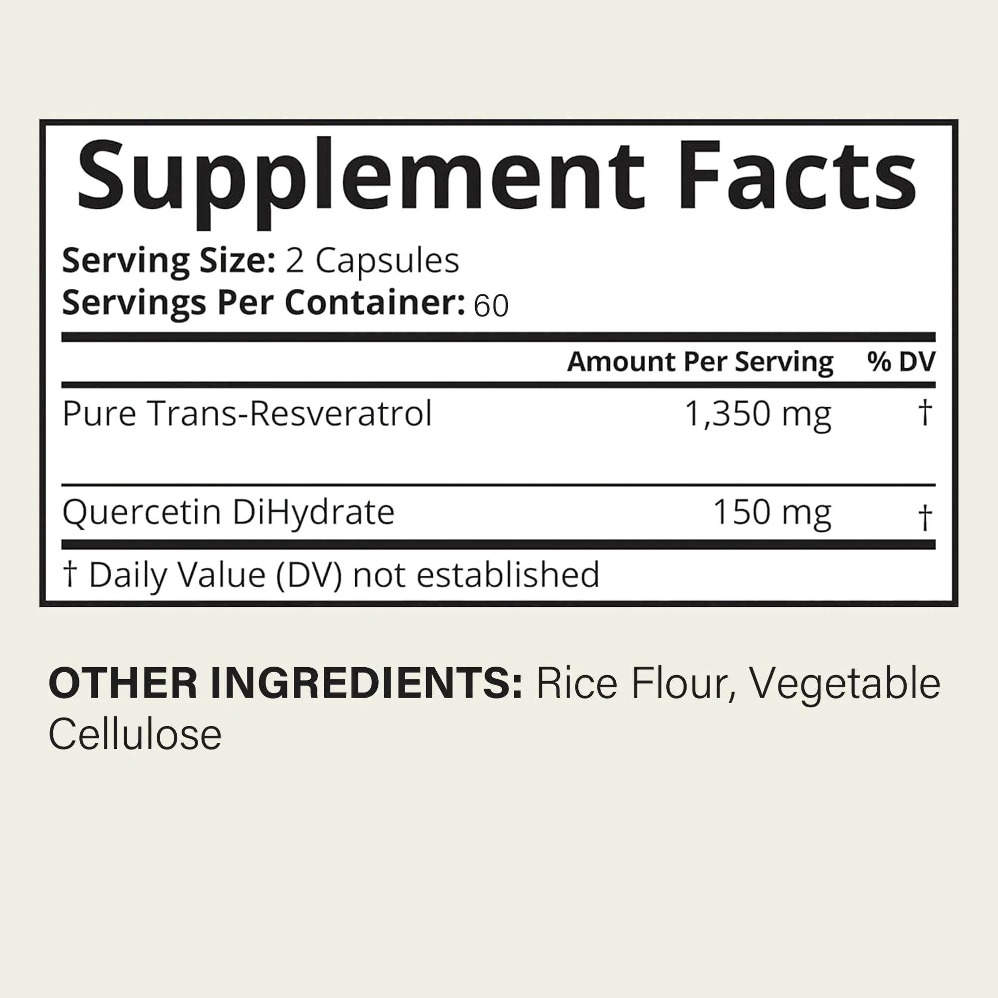 Trans-Resveratrol Supplement - Promotes Joint and Heart Health, Fights Aging, Brain Support - 120 Capsules