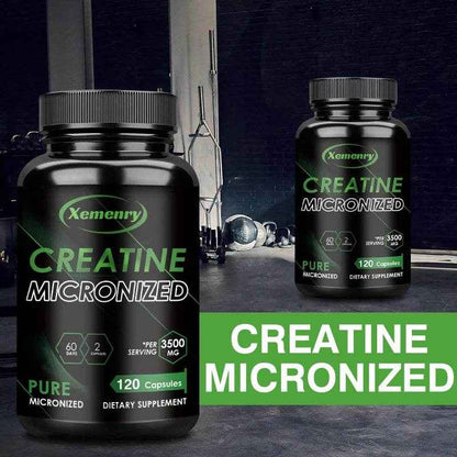 Creatine Monohydrate Capsules - Boosts Energy Levels, Builds Muscle Mass and Promotes Muscle Recovery - 120 Capsules