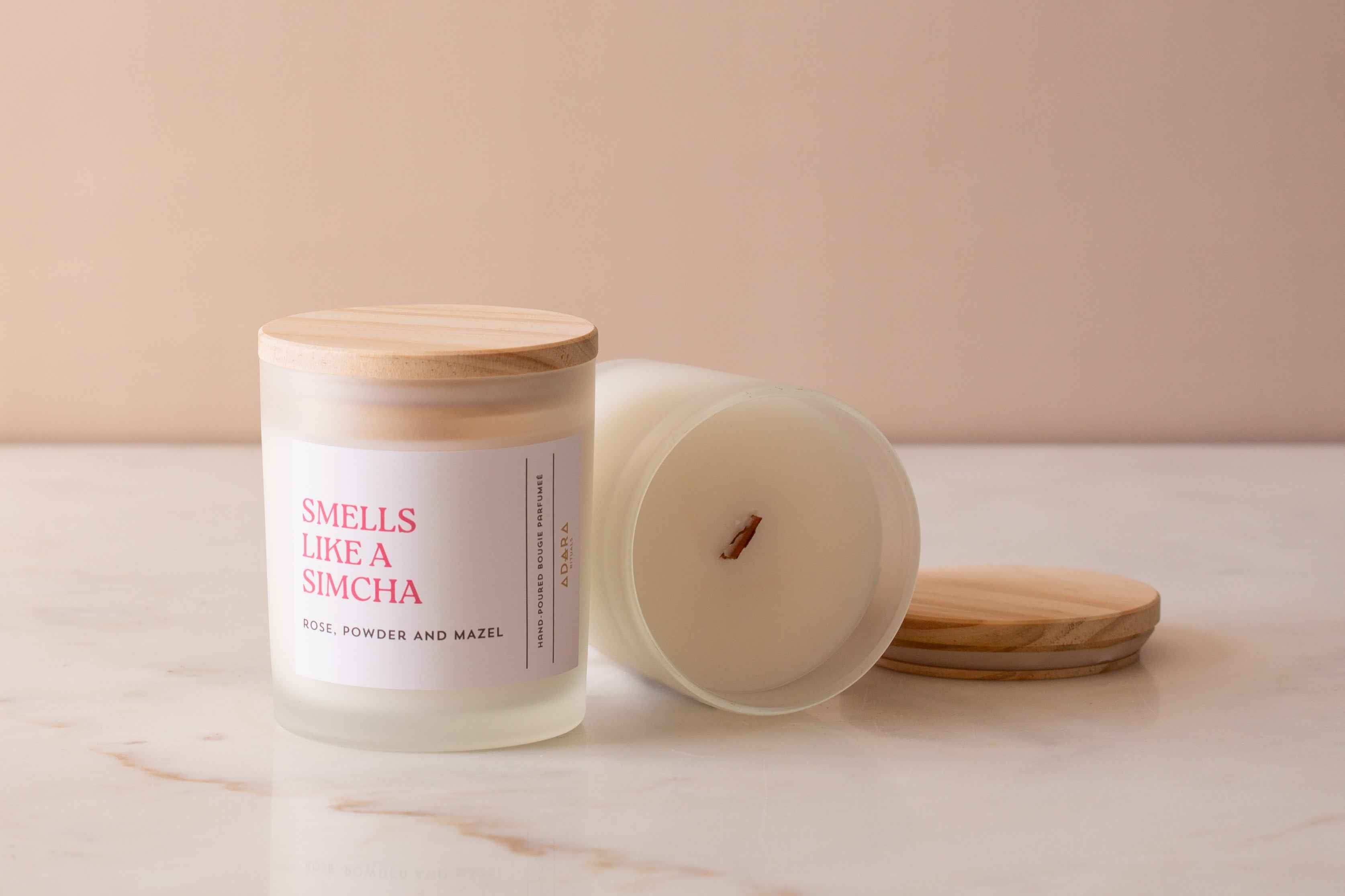 Smells Like A Simcha - Rose, Powder, and Mazel Scented Candle