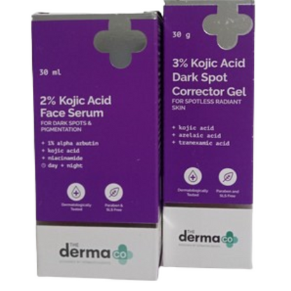 The Derma Co 2% Kojic Acid Face Serum &amp; 3% Kojic Acid Dark Spot Corrector Gel Combo
