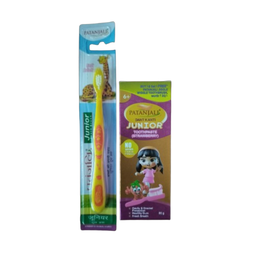 Patanjali Oral Care Combo (Dant KantiJunior Dental Cream 100GM + Junior Tooth Brush)