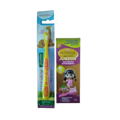 Patanjali Oral Care Combo (Dant KantiJunior Dental Cream 100GM + Junior Tooth Brush)