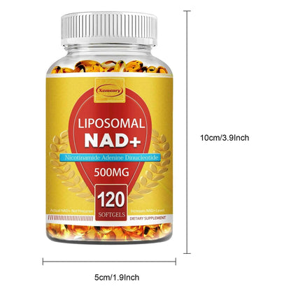 Liposomal NAD+ Capsules - Anti-aging, Replenish Energy, Enhance Focus, Support Cellular Health - 120 Capsules