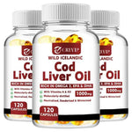 Cod Liver Oil - Heart Joint Brain & Immune Support - Omega 3 EPA/DHA - 120 Capsules