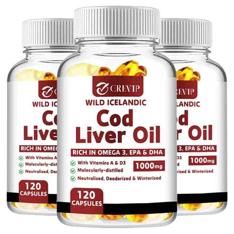 Cod Liver Oil - Heart Joint Brain &amp; Immune Support - Omega 3 EPA/DHA - 120 Capsules