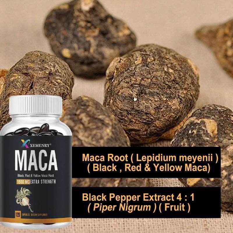 Maca Extract - Enhance Energy Endurance, Improve Athletic Performance, and Relieve Fatigue - 120 Capsules